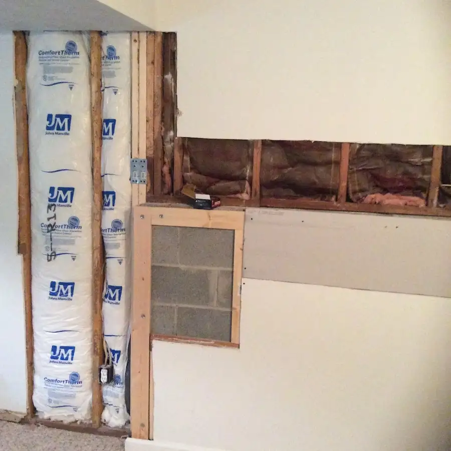 Wall insulation replacement during Contents Cleaning & Restoration in Raisinville